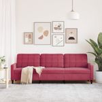 Casa si Gradina - Mobilier - Canapele si coltare - Canapele - Canapea cu 3 locuri, rosu vin, 210 cm, catifea - Infinity.ro