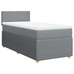 Casa si Gradina - Mobilier - Paturi si accesorii - Paturi - Pat box spring cu saltea, gri deschis, 90x190 cm, textil - Infinity.ro
