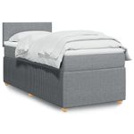 Casa si Gradina - Mobilier - Paturi si accesorii - Paturi - Pat box spring cu saltea, gri deschis, 90x190 cm, textil - Infinity.ro