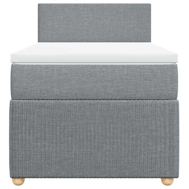 Casa si Gradina - Mobilier - Paturi si accesorii - Paturi - Pat box spring cu saltea, gri deschis, 90x190 cm, textil - Infinity.ro