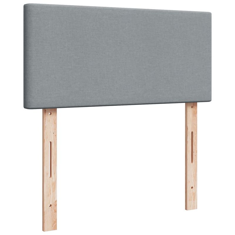 Casa si Gradina - Mobilier - Paturi si accesorii - Paturi - Pat box spring cu saltea, gri deschis, 90x190 cm, textil - Infinity.ro