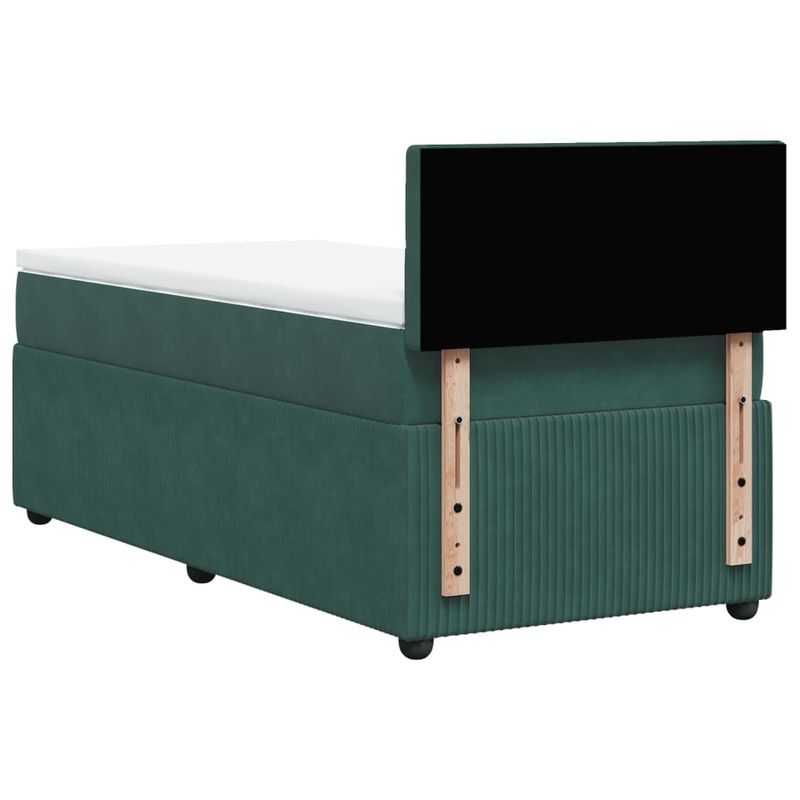 Casa si Gradina - Mobilier - Paturi si accesorii - Paturi - Pat box spring cu saltea, verde inchis, 100x200 cm, catifea - Infinity.ro