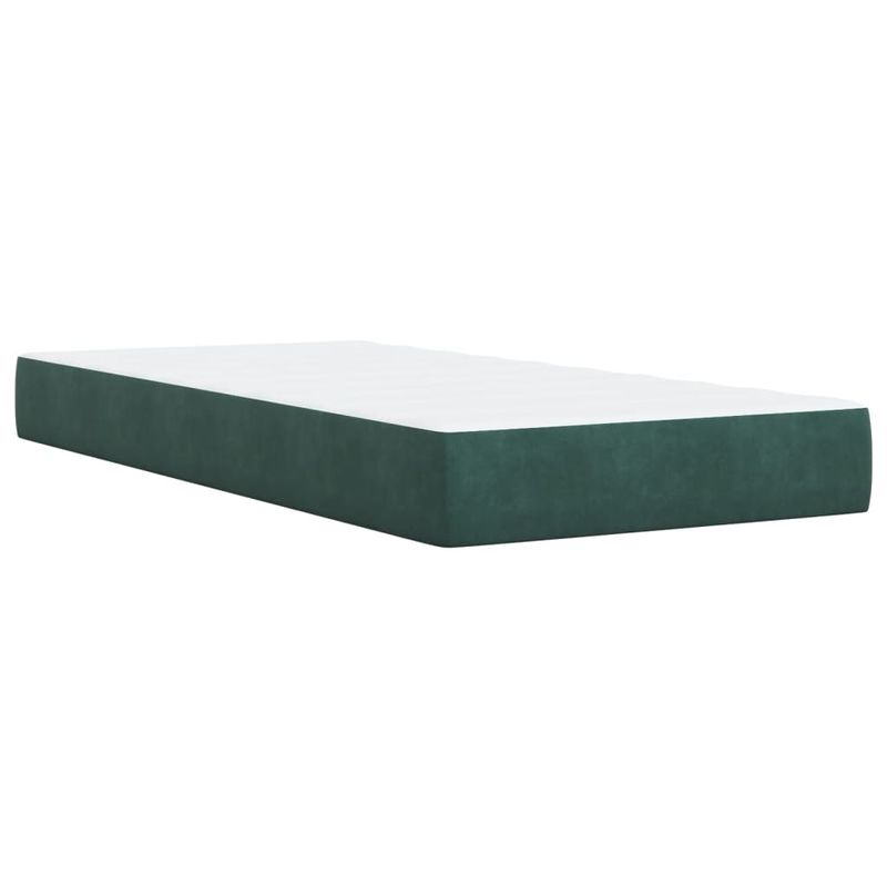 Casa si Gradina - Mobilier - Paturi si accesorii - Paturi - Pat box spring cu saltea, verde inchis, 100x200 cm, catifea - Infinity.ro