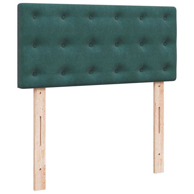 Casa si Gradina - Mobilier - Paturi si accesorii - Paturi - Pat box spring cu saltea, verde inchis, 100x200 cm, catifea - Infinity.ro