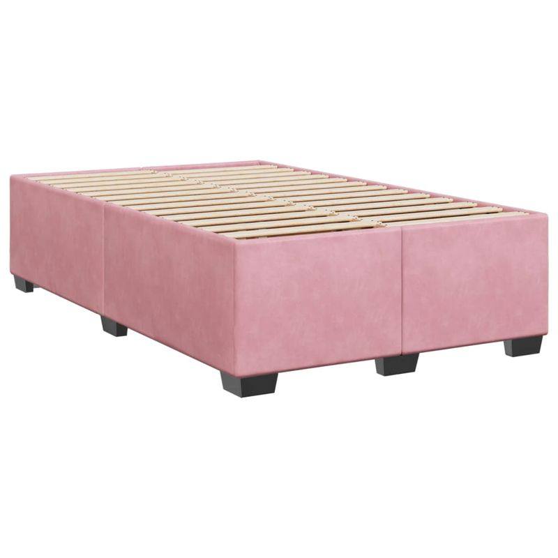 Casa si Gradina - Mobilier - Paturi si accesorii - Paturi - Pat box spring cu saltea, roz, 120x200 cm, catifea - Infinity.ro