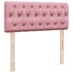 Casa si Gradina - Mobilier - Paturi si accesorii - Paturi - Pat box spring cu saltea, roz, 120x200 cm, catifea - Infinity.ro