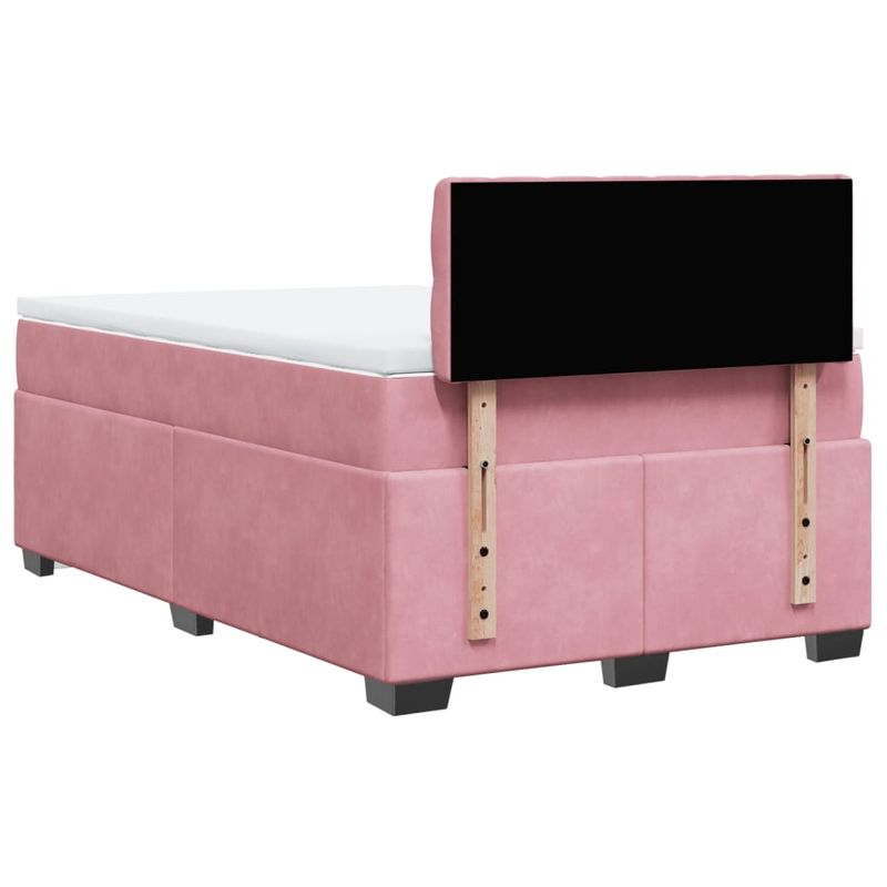 Casa si Gradina - Mobilier - Paturi si accesorii - Paturi - Pat box spring cu saltea, roz, 120x200 cm, catifea - Infinity.ro