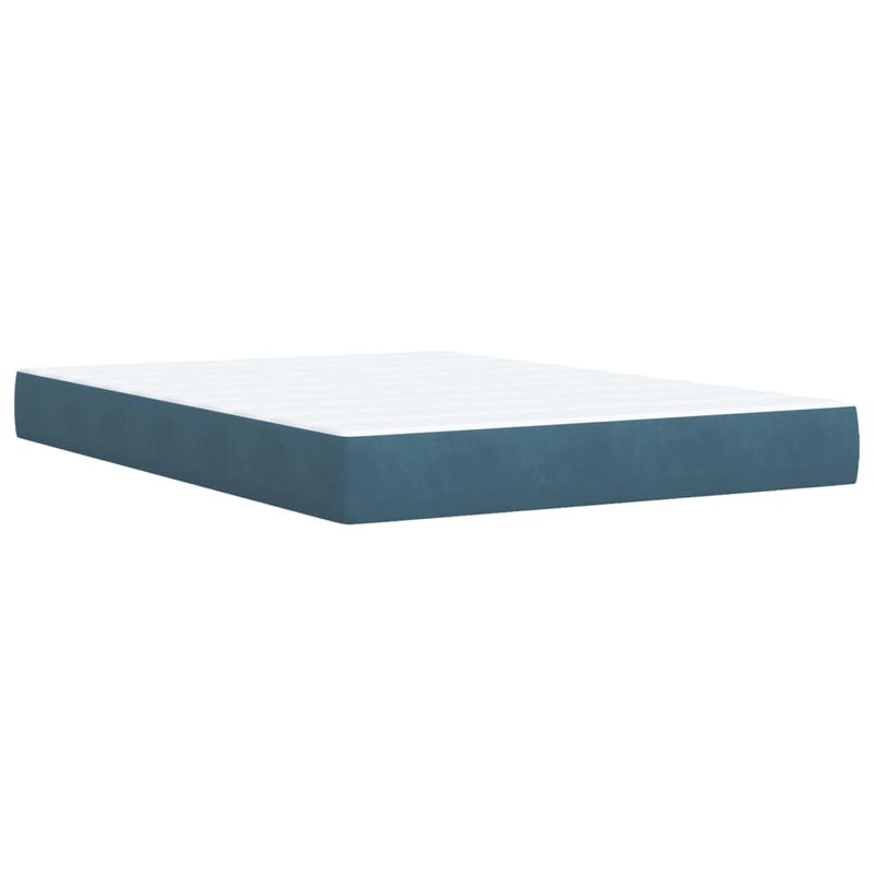 Casa si Gradina - Mobilier - Paturi si accesorii - Paturi - Pat box spring cu saltea, albastru inchis, 160x200 cm, catifea - Infinity.ro