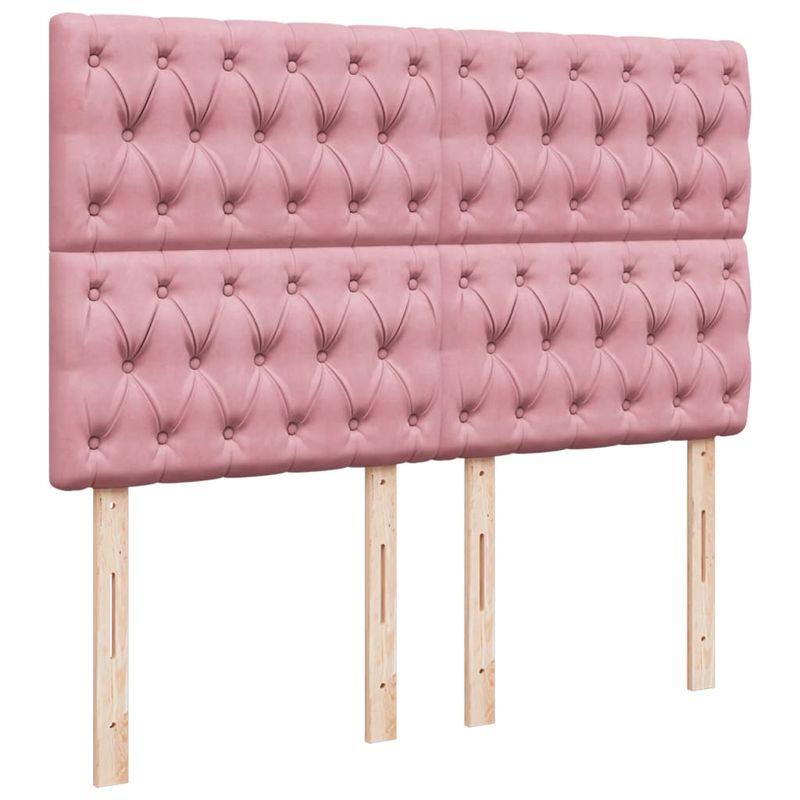 Casa si Gradina - Mobilier - Paturi si accesorii - Paturi - Pat box spring cu saltea, roz, 140x200 cm, catifea - Infinity.ro