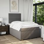 Casa si Gradina - Mobilier - Paturi si accesorii - Paturi - Pat box spring cu saltea, gri taupe, 120x200 cm, textil - Infinity.ro