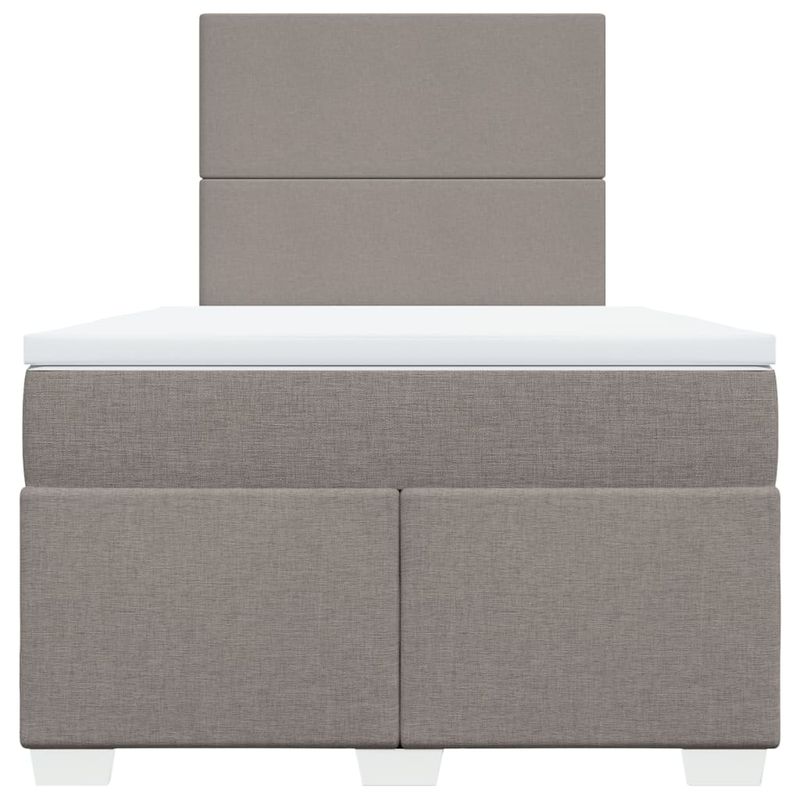 Casa si Gradina - Mobilier - Paturi si accesorii - Paturi - Pat box spring cu saltea, gri taupe, 120x200 cm, textil - Infinity.ro