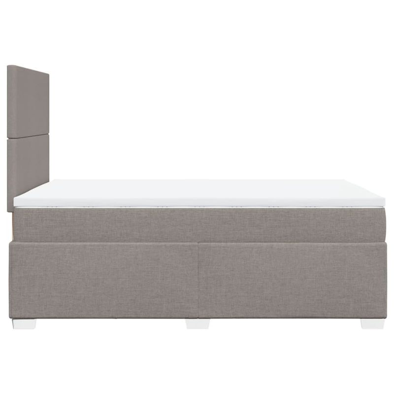 Casa si Gradina - Mobilier - Paturi si accesorii - Paturi - Pat box spring cu saltea, gri taupe, 120x200 cm, textil - Infinity.ro