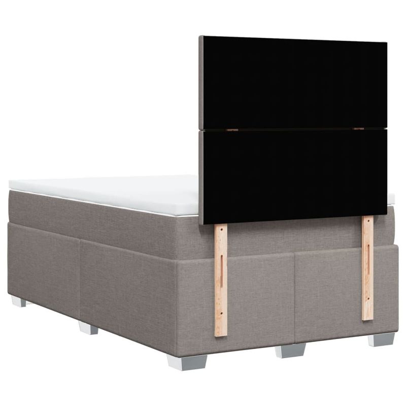 Casa si Gradina - Mobilier - Paturi si accesorii - Paturi - Pat box spring cu saltea, gri taupe, 120x200 cm, textil - Infinity.ro