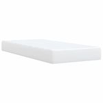 Casa si Gradina - Mobilier - Paturi si accesorii - Paturi - Pat box spring cu saltea, alb, 90x200 cm, piele ecologica - Infinity.ro