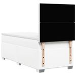 Casa si Gradina - Mobilier - Paturi si accesorii - Paturi - Pat box spring cu saltea, alb, 90x200 cm, piele ecologica - Infinity.ro