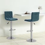 Casa si Gradina - Mobilier - Scaune si fotolii - Scaune - Scaune de bar, 2 buc., albastru, catifea - Infinity.ro
