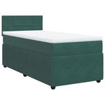 Casa si Gradina - Mobilier - Paturi si accesorii - Paturi - Pat continental cu saltea, verde inchis, 80x200 cm, catifea - Infinity.ro