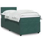 Casa si Gradina - Mobilier - Paturi si accesorii - Paturi - Pat continental cu saltea, verde inchis, 80x200 cm, catifea - Infinity.ro