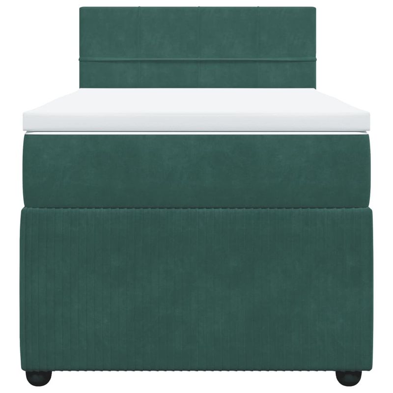 Casa si Gradina - Mobilier - Paturi si accesorii - Paturi - Pat continental cu saltea, verde inchis, 80x200 cm, catifea - Infinity.ro