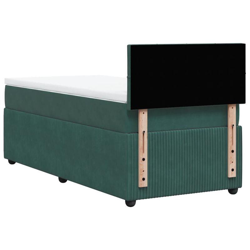 Casa si Gradina - Mobilier - Paturi si accesorii - Paturi - Pat continental cu saltea, verde inchis, 80x200 cm, catifea - Infinity.ro