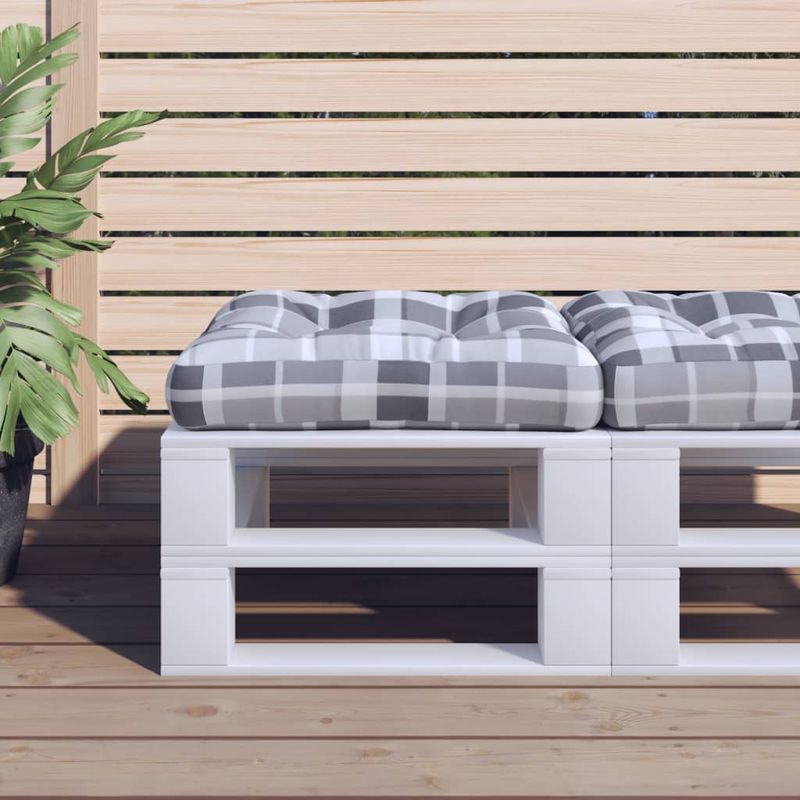 Casa si Gradina - Gradina si terasa - Mobilier exterior - Perne decorative exterior - Perna de paleti, gri carouri, 50x50x12 cm, material textil - Infinity.ro