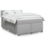 Casa si Gradina - Mobilier - Paturi si accesorii - Paturi - Pat box spring cu saltea, gri deschis, 140x190 cm, textil - Infinity.ro