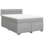 Casa si Gradina - Mobilier - Paturi si accesorii - Paturi - Pat box spring cu saltea, gri deschis, 140x190 cm, textil - Infinity.ro