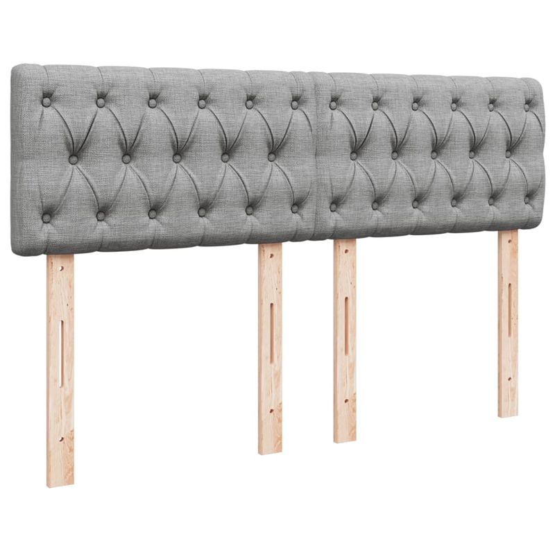 Casa si Gradina - Mobilier - Paturi si accesorii - Paturi - Pat box spring cu saltea, gri deschis, 140x190 cm, textil - Infinity.ro