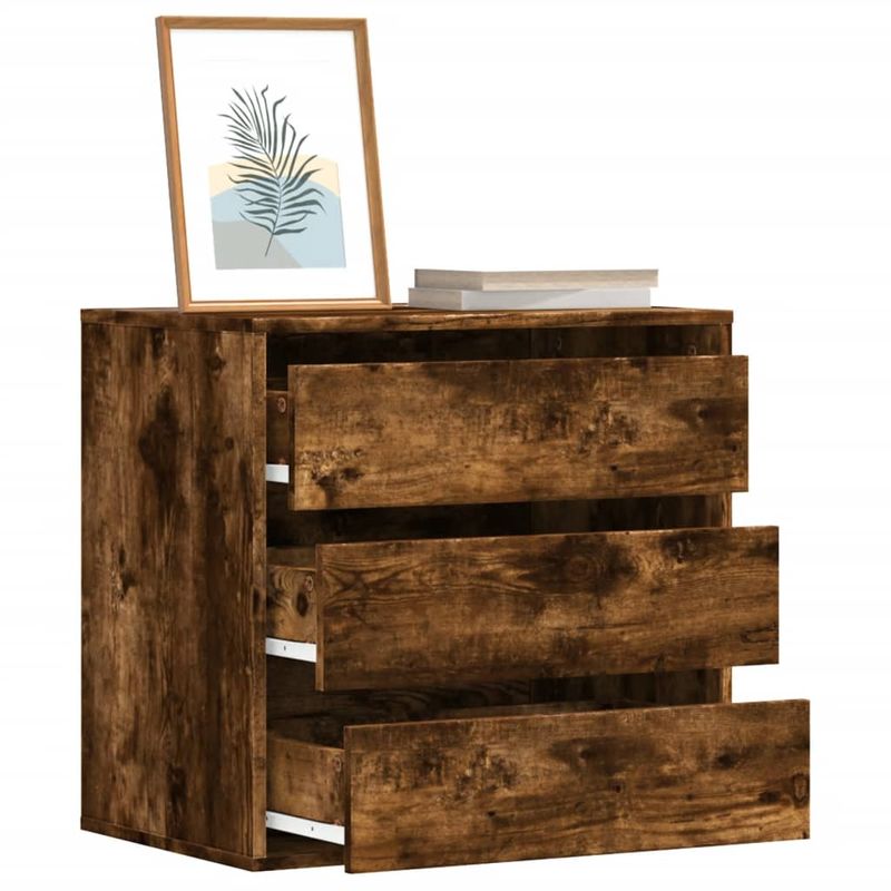 Casa si Gradina - Mobilier - Comode si corpuri - Comode - Dulap colt cu sertare stejar fumuriu 60x41x58 cm lemn prelucrat - Infinity.ro