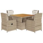 Casa si Gradina - Gradina si terasa - Mobilier exterior - Seturi mobila gradina - Set mobilier de gradina cu perne, 5 piese, bej, poliratan - Infinity.ro