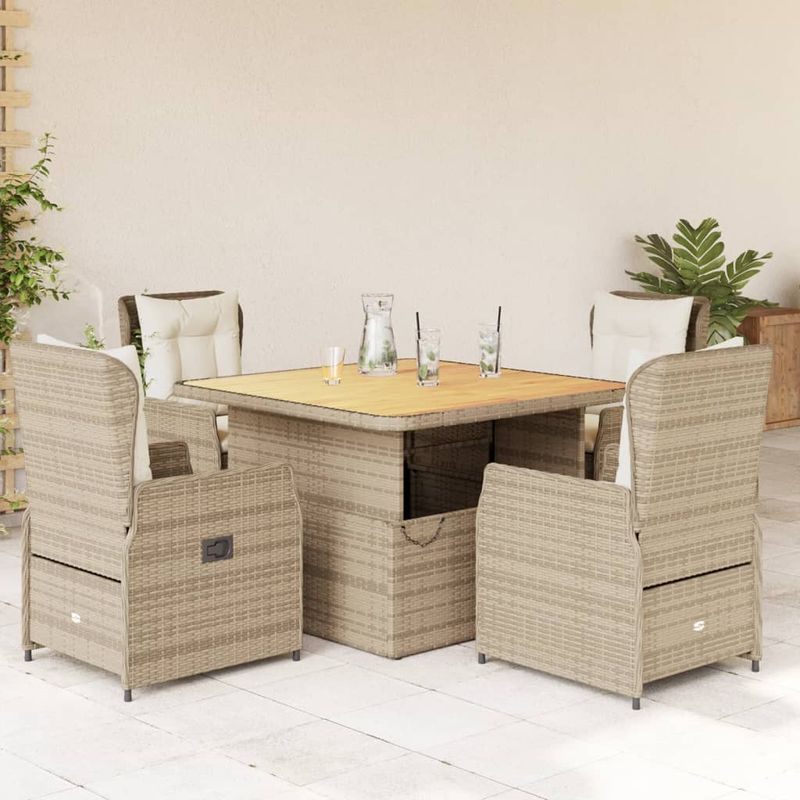 Casa si Gradina - Gradina si terasa - Mobilier exterior - Seturi mobila gradina - Set mobilier de gradina cu perne, 5 piese, bej, poliratan - Infinity.ro