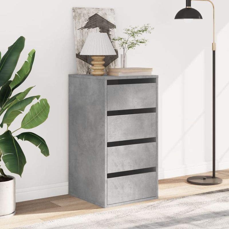 Casa si Gradina - Mobilier - Comode si corpuri - Comode - Dulap colt cu sertare gri beton 40x41x76 cm lemn prelucrat - Infinity.ro