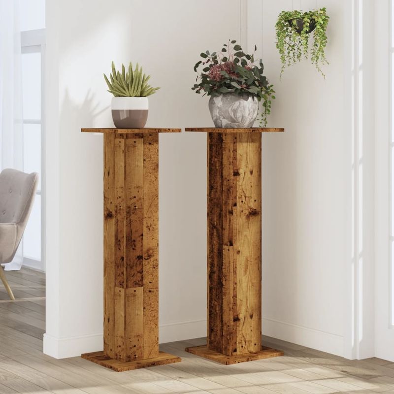 Casa si Gradina - Gradinarit si plante - Plante si ghivece - Ghivece si suporturi - Suporturi de plante 2 buc. lemn vechi 30x30x95cm lemn prelucrat - Infinity.ro