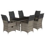 Casa si Gradina - Gradina si terasa - Mobilier exterior - Seturi mobila gradina - Set mobilier de gradina cu perne, 7 piese, gri, poliratan - Infinity.ro