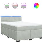 Casa si Gradina - Mobilier - Paturi si accesorii - Paturi - Pat box spring cu saltea, gri deschis, 160x200 cm, catifea - Infinity.ro
