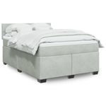 Casa si Gradina - Mobilier - Paturi si accesorii - Paturi - Pat box spring cu saltea, gri deschis, 160x200 cm, catifea - Infinity.ro