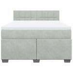 Casa si Gradina - Mobilier - Paturi si accesorii - Paturi - Pat box spring cu saltea, gri deschis, 160x200 cm, catifea - Infinity.ro