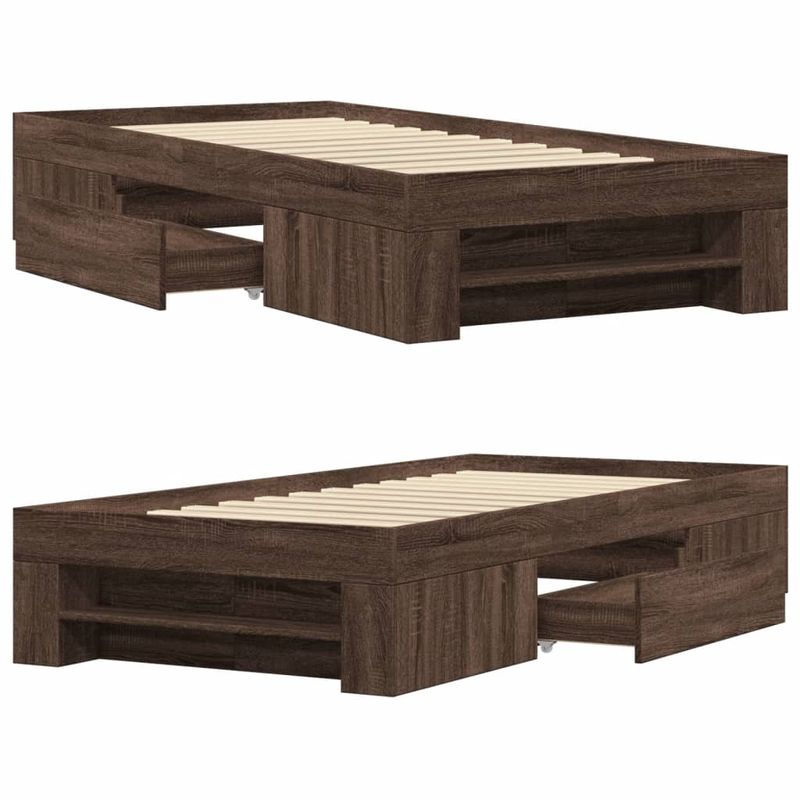 Casa si Gradina - Mobilier - Paturi si accesorii - Paturi - Cadru de pat, stejar maro, 90x200 cm, lemn prelucrat - Infinity.ro