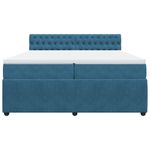Casa si Gradina - Mobilier - Paturi si accesorii - Paturi - Pat box spring cu saltea, albastru, 200x200 cm, catifea - Infinity.ro