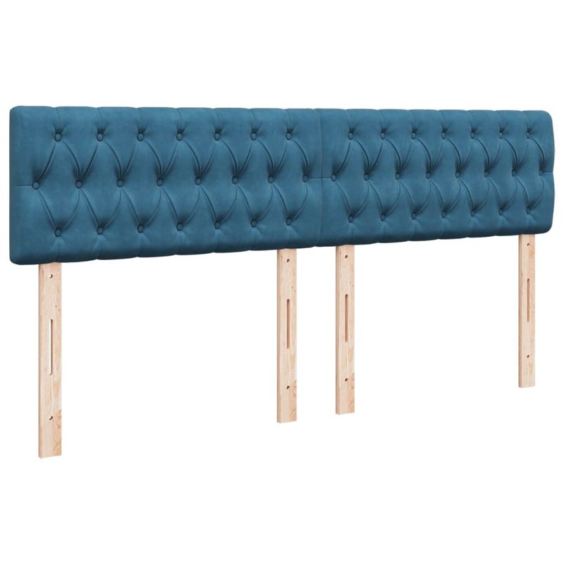 Casa si Gradina - Mobilier - Paturi si accesorii - Paturi - Pat box spring cu saltea, albastru, 200x200 cm, catifea - Infinity.ro