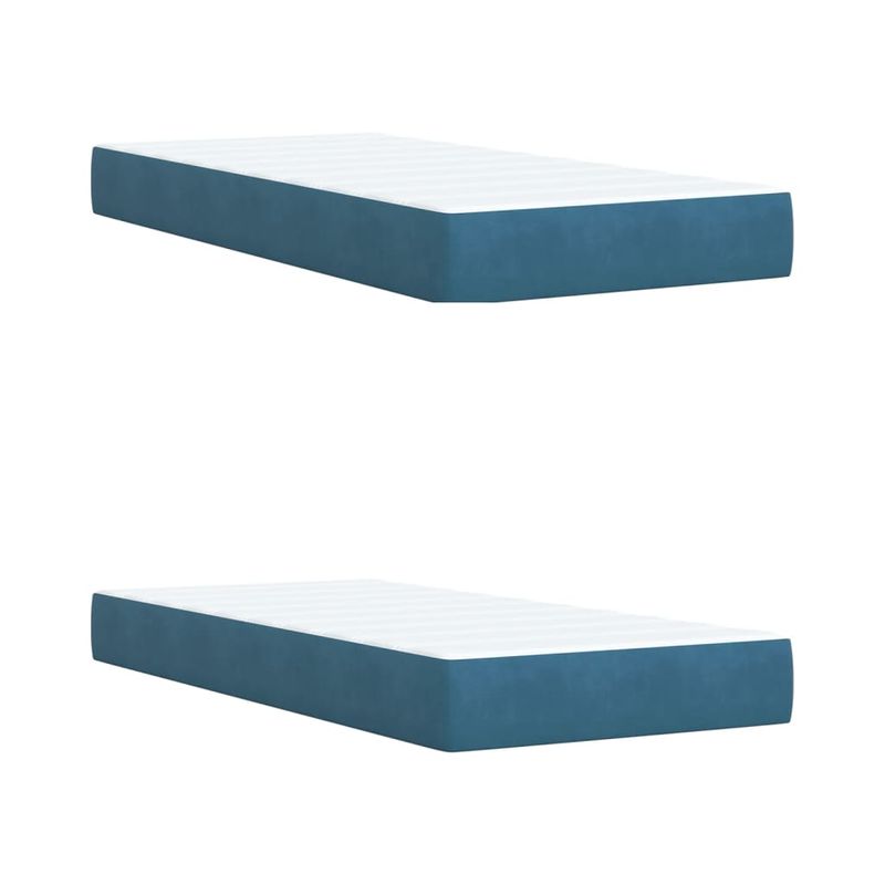 Casa si Gradina - Mobilier - Paturi si accesorii - Paturi - Pat box spring cu saltea, albastru, 200x200 cm, catifea - Infinity.ro