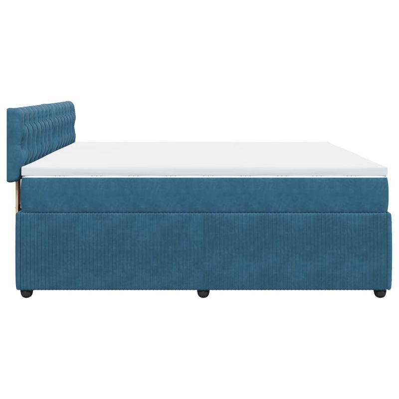 Casa si Gradina - Mobilier - Paturi si accesorii - Paturi - Pat box spring cu saltea, albastru, 200x200 cm, catifea - Infinity.ro