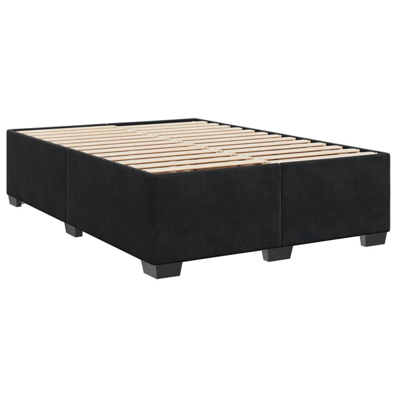 Casa si Gradina - Mobilier - Paturi si accesorii - Paturi - Pat box spring cu saltea, negru, 160x200 cm, catifea - Infinity.ro