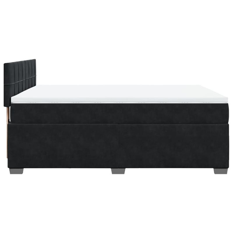 Casa si Gradina - Mobilier - Paturi si accesorii - Paturi - Pat box spring cu saltea, negru, 160x200 cm, catifea - Infinity.ro