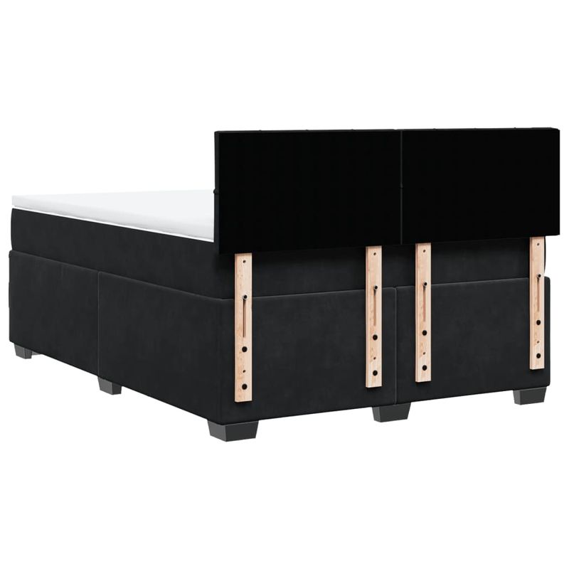Casa si Gradina - Mobilier - Paturi si accesorii - Paturi - Pat box spring cu saltea, negru, 160x200 cm, catifea - Infinity.ro