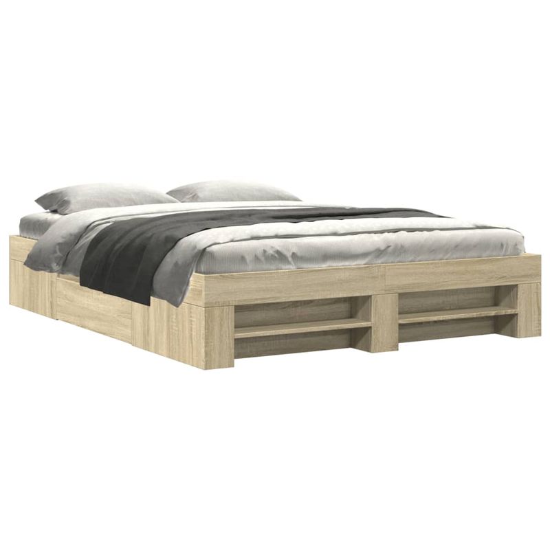 Casa si Gradina - Mobilier - Paturi si accesorii - Paturi - Cadru de pat, stejar sonoma, 150x200 cm, lemn prelucrat - Infinity.ro