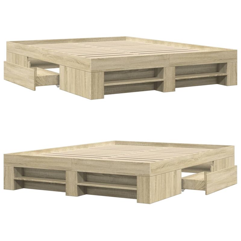 Casa si Gradina - Mobilier - Paturi si accesorii - Paturi - Cadru de pat, stejar sonoma, 150x200 cm, lemn prelucrat - Infinity.ro