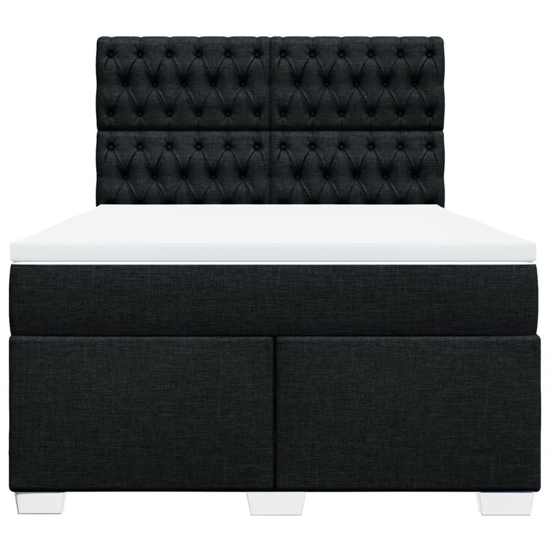Casa si Gradina - Mobilier - Paturi si accesorii - Paturi - Pat box spring cu saltea, negru, 160x200 cm, textil - Infinity.ro