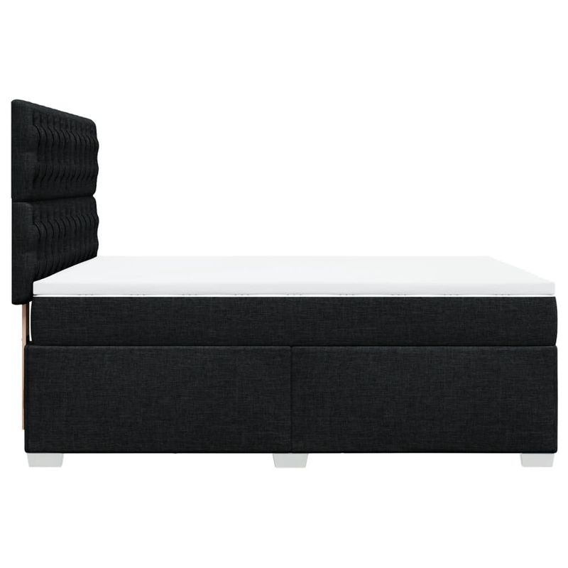 Casa si Gradina - Mobilier - Paturi si accesorii - Paturi - Pat box spring cu saltea, negru, 160x200 cm, textil - Infinity.ro