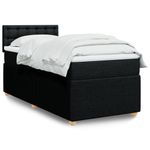 Casa si Gradina - Mobilier - Paturi si accesorii - Paturi - Pat box spring cu saltea, negru, 90x190 cm, textil - Infinity.ro